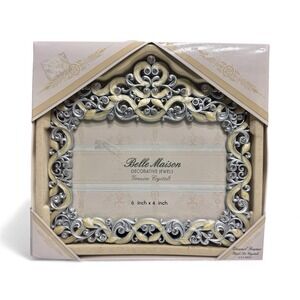 NIB Belle Maison Enamel Frame Decorative Jewel Genuine Crystals 4X6 Frame Ornate